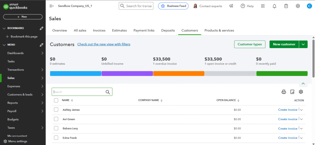 Data to transfer Salesforce to QuickBooks.