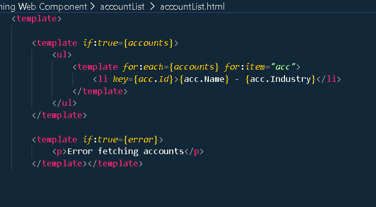 Step 3 – LWC HTML File