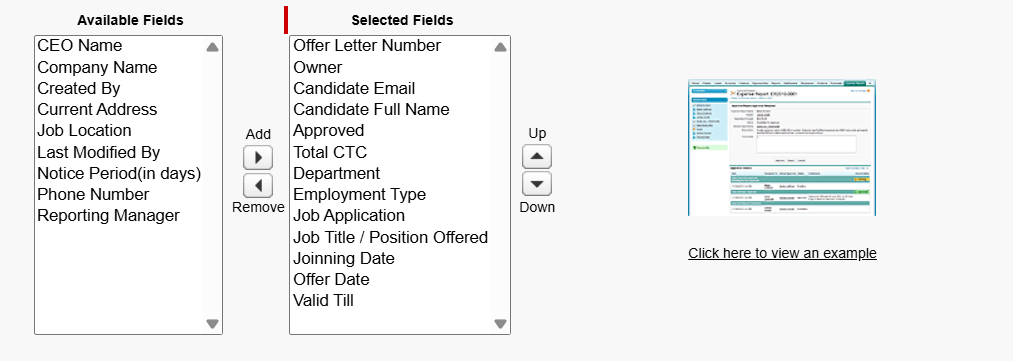 Step 6 Select Fields to Display on Approval Page Layout